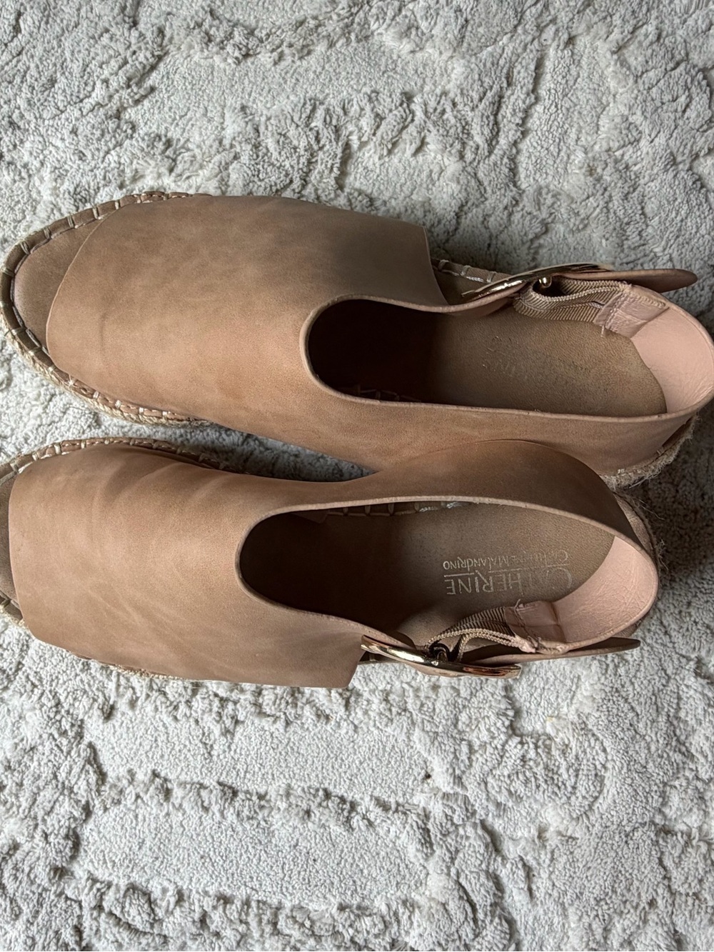Catherine Malandrino Tan Slingback Espadrille Sandals